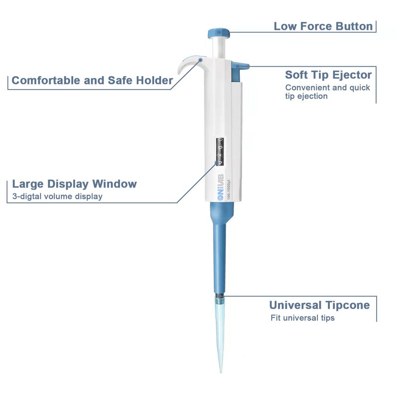 ONiLAB Lab Micropipette, Adjustable Volume Single Channel Pipettors,5-50ul - Image 3
